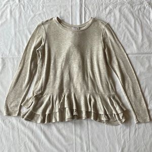 Francesca’s XXS long sleeve top. In cream color